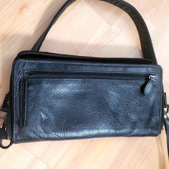 CARGO 100% Genuine Leather Mens Black Leather Messenger Organizer Clutch Bag - Picture 10 of 11